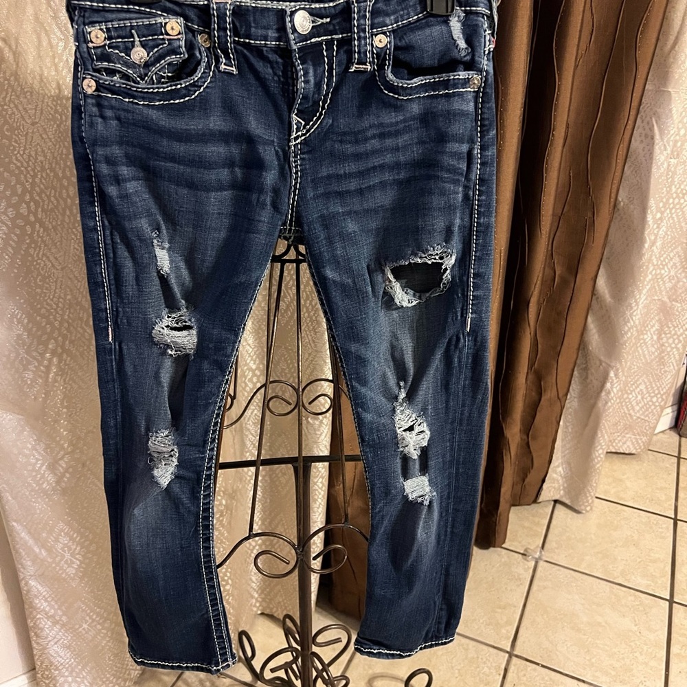 TRUE RELIGION Jeans Capri with Holes